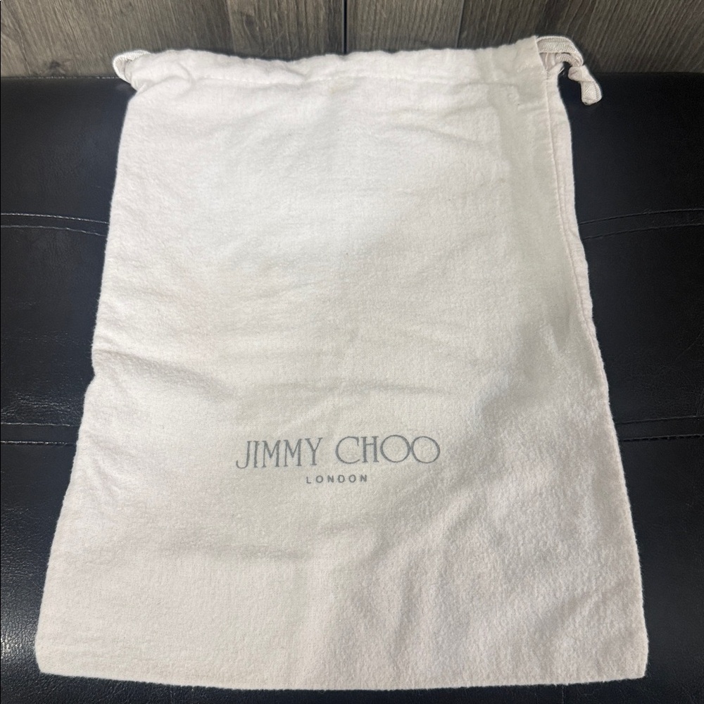 Pink With Silver Jimmy Choo London Logo Purse Drawstring 9.5" x 13" Dust Bag